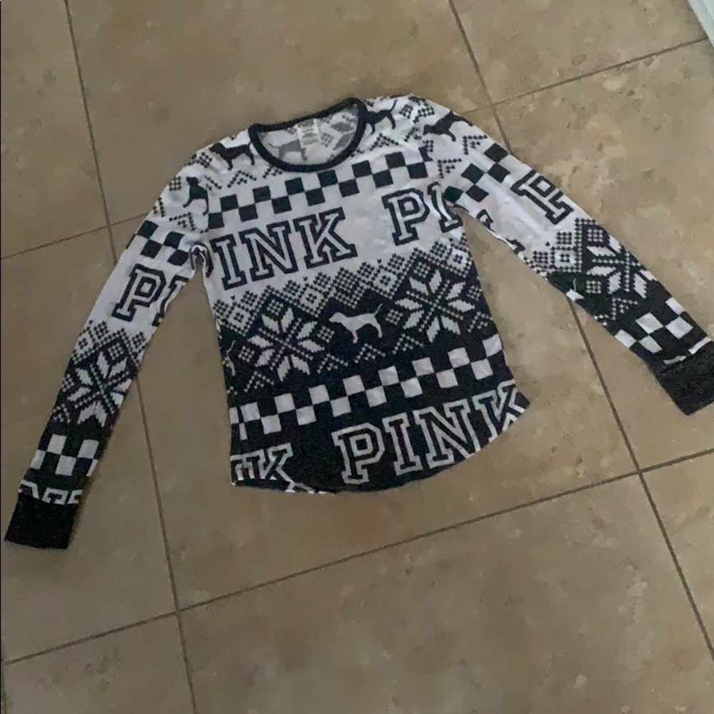 pink victoria secret sleepwear long sleeve